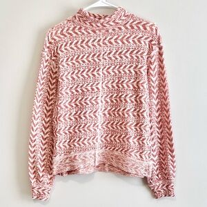 NWT Buckle BKE Raw Edge Aztec Pointelle Mock Neck Long Sleeve Knit Top